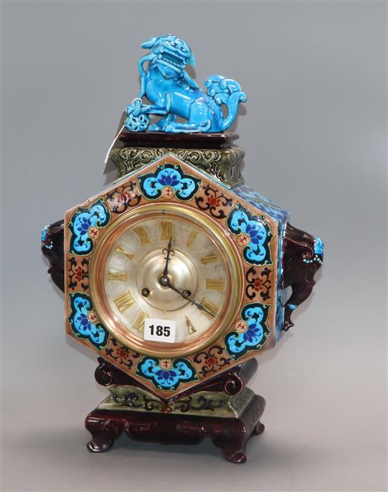 An early 20th century French Japanese style mantel clock